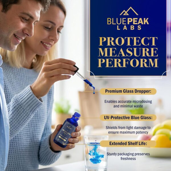 product5 Methylene Blue Drops, No Formaldehyde, Methylene Blue Pharmaceutical Grade, High Purity Lab Compound, 1% Solution, Third Party Lab Tested, Made in USA, 60mL